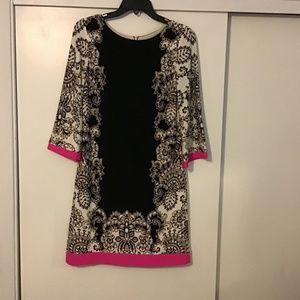 Eliza J  White/Black/Pink Dress, Size 6